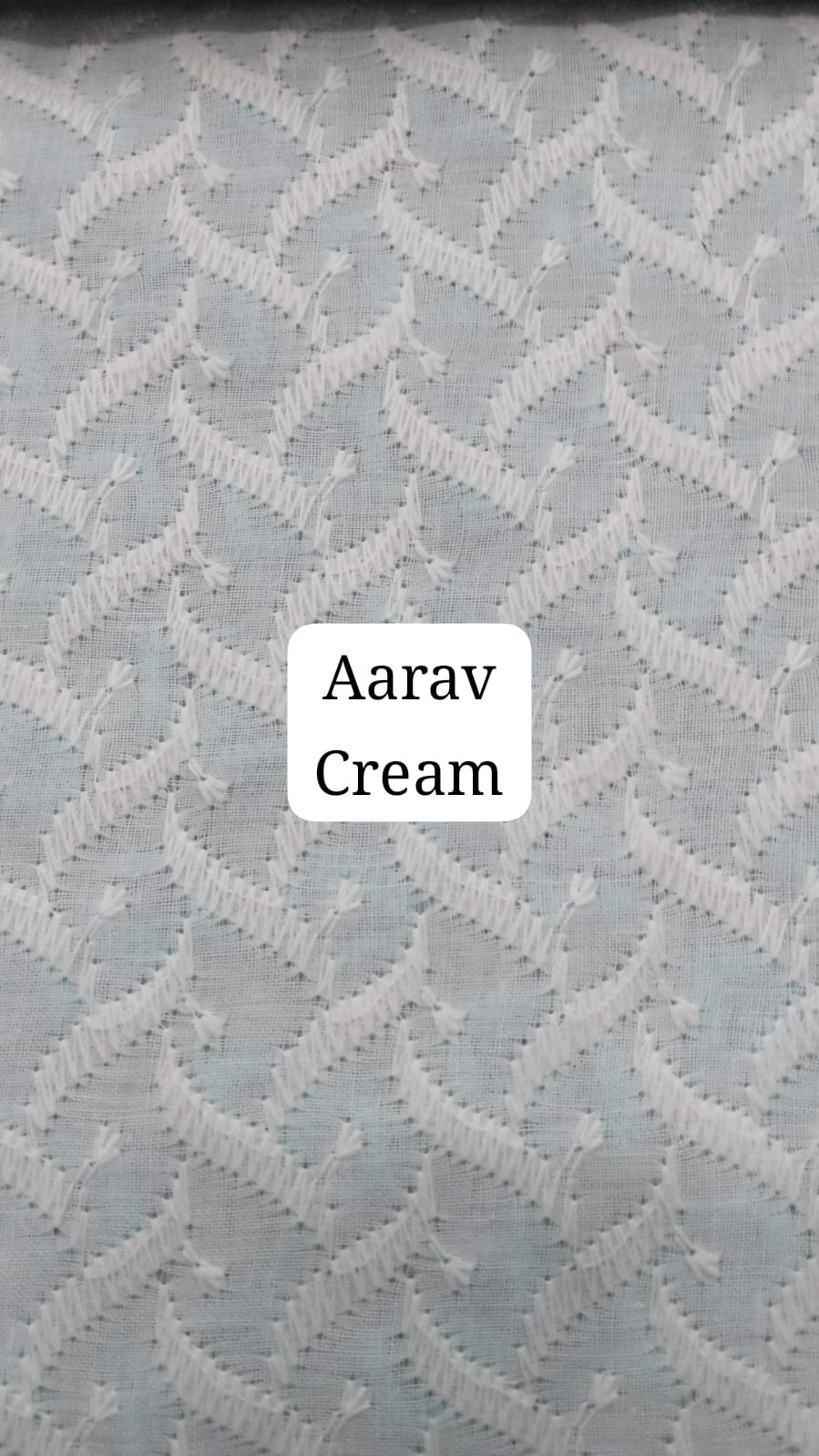 Aarav Cream PC Embroidery Fabric
